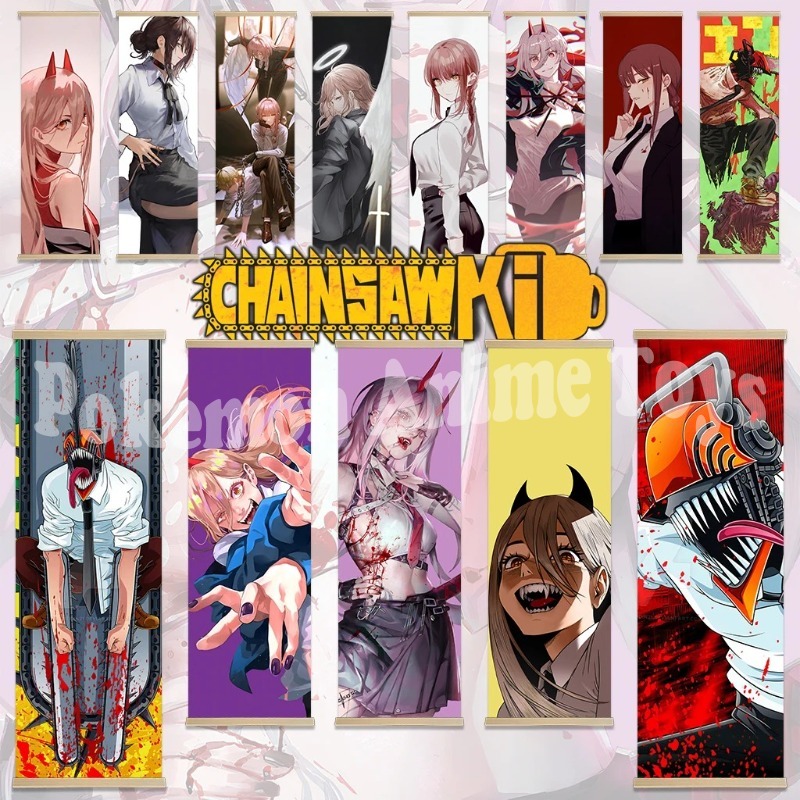 Woodworking Ideas - Chainsaw Man Anime Plakat Drewniana ramka